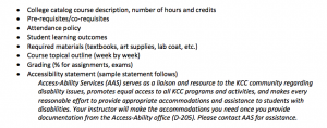 provost syllabus requirements
